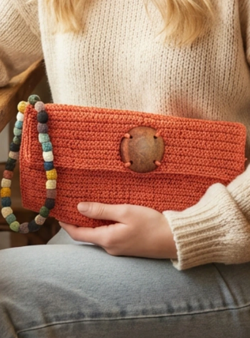 Turuncu Clutch Çanta